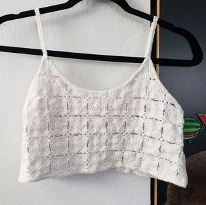 Crochet white tank
